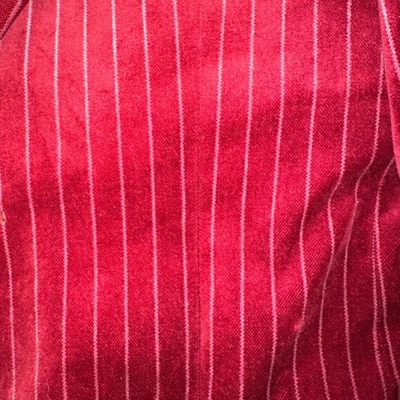 Red Velvet Pinstripes custom blazer with tasteful crown lining - Picture 2 of 3